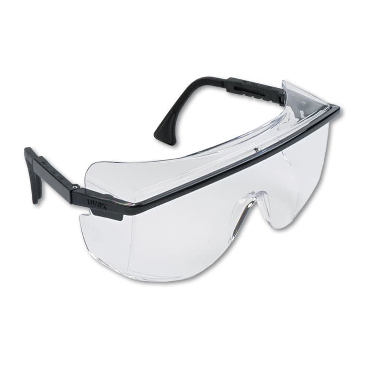 HONEYWELL ENVIRONMENTAL Astro OTG 3001 Safety Glasses, Black Half Frame OTG, Clear Single Lens (UVXS2500)