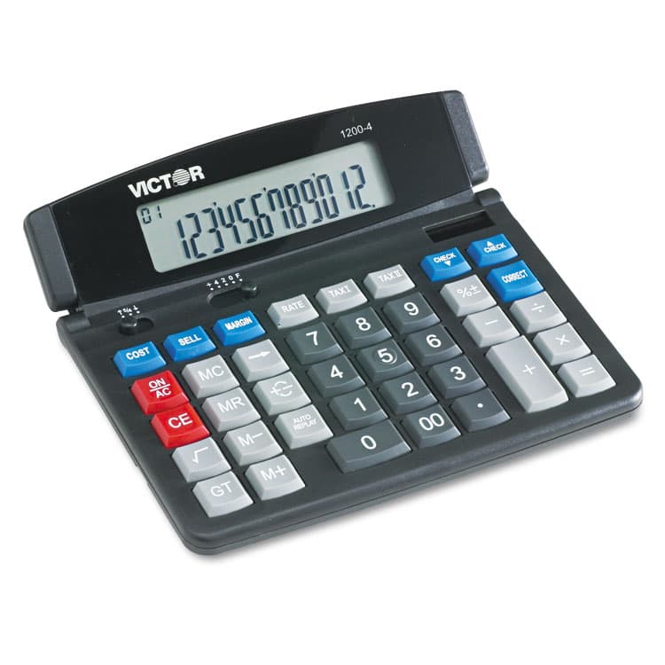 VICTOR TECHNOLOGY LLC 1200-4 Business Desktop Calculator, 12-Digit LCD (VCT12004)