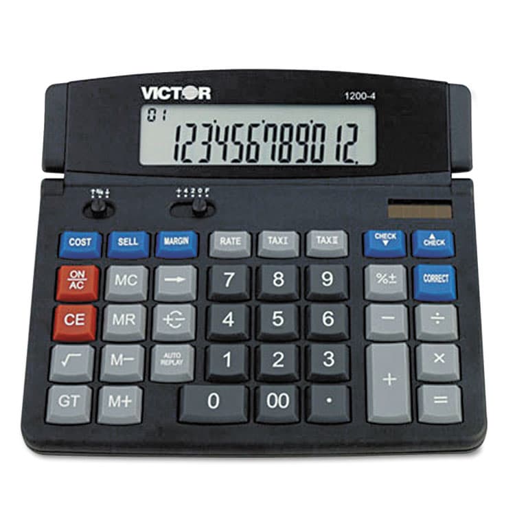 VICTOR TECHNOLOGY LLC 1200-4 Business Desktop Calculator, 12-Digit LCD (VCT12004) thumbnail 2