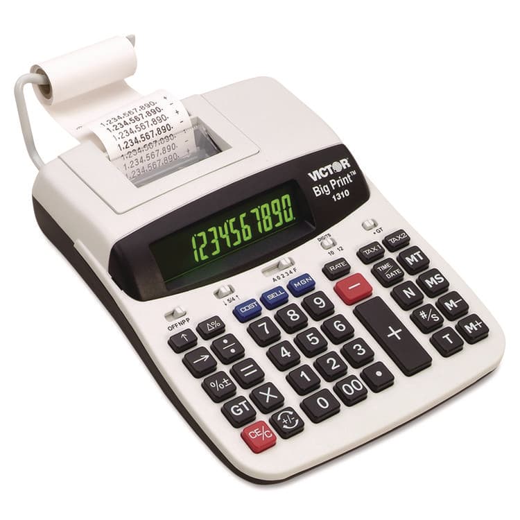 VICTOR TECHNOLOGY LLC 1310 Big Print Commercial Thermal Printing Calculator, Black Print, 6 Lines/Sec (VCT1310)