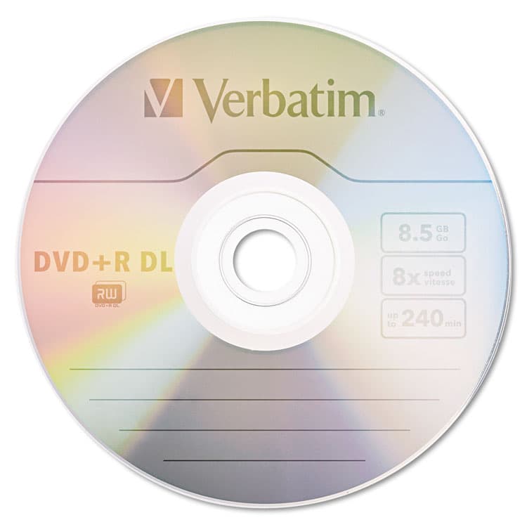 VERBATIM CORPORATION DVD+R Dual-Layer Recordable Disc, 8.5 GB, 8x, Jewel Case, Silver, 5/Pack (VER95311) thumbnail 2