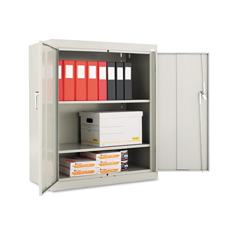 ALERA Assembled 42" High Heavy-Duty Welded Storage Cabinet, Two Adjustable Shelves, 36w x 18d, Light Gray (ALECM4218LG)