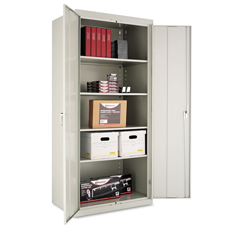 ALERA Assembled 78" High Heavy-Duty Welded Storage Cabinet, Four Adjustable Shelves, 36w x 24d, Light Gray (ALECM7824LG)