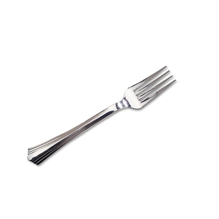 WNA, . Reflections Heavyweight Plastic Utensils, Fork, Silver, 80/Box (WNA61080)
