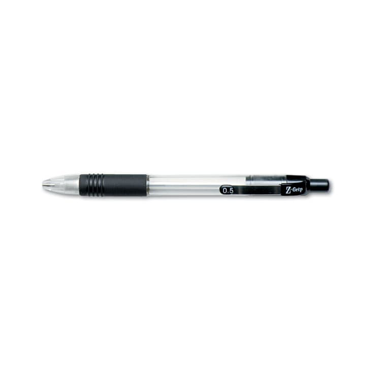ZEBRA PEN CORP. Z-Grip Mechanical Pencil, 0.5 mm, HB (#2), Black Lead, Clear/Black Barrel, Dozen (ZEB52310)