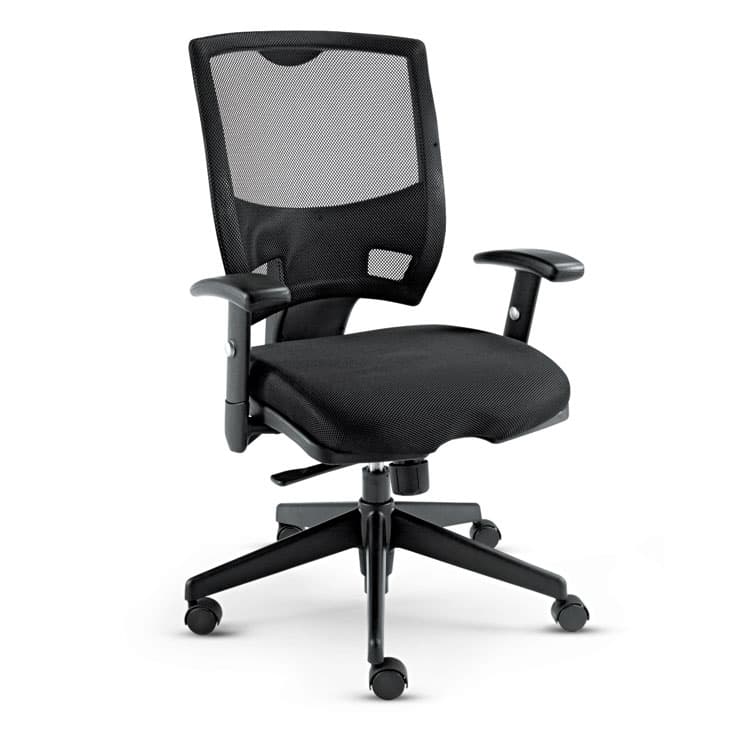 ALERA Alera Epoch Series Fabric Mesh Multifunction Chair, Supports Up to 275 lb, 17.63" to 22.44" Seat Height, Black (ALEEP42ME10B)