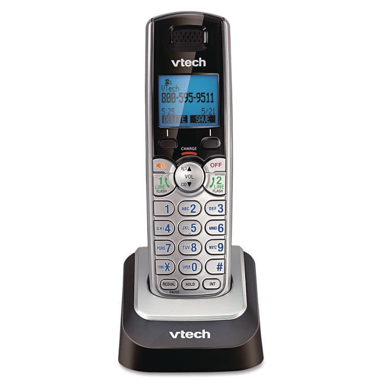 VTECH COMMUNICATIONS Two-Line Cordless Accessory Handset for DS6151 System, Black/Silver (VTEDS6101)