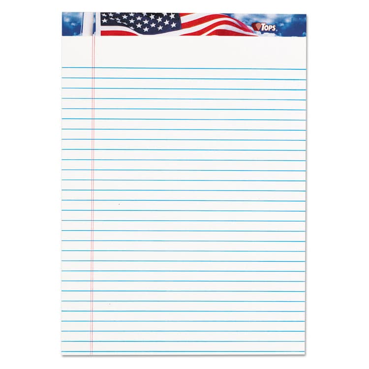 TOPS BUSINESS FORMS American Pride Writing Pad, Red/White/Blue Headband, Wide/Legal Rule, (50) White 8.5 x 11 Sheets, 12/Pack (TOP75140) thumbnail 2
