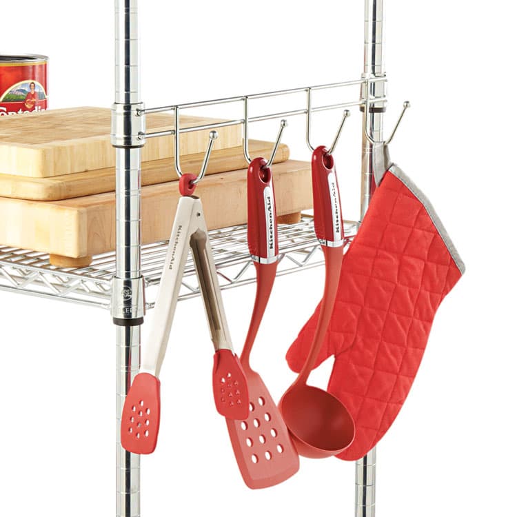 ALERA Hook Bars For Wire Shelving, Five Hooks, 24" Deep, Silver, 2 Bars/Pack (ALESW59HB424SR) thumbnail 3