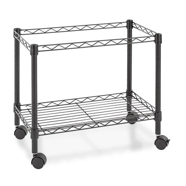 ALERA One-Tier File Cart for Side-to-Side Filing, Metal, 1 Shelf, 1 Bin, 24" x 14" x 21", Black (ALEFW601424BL)