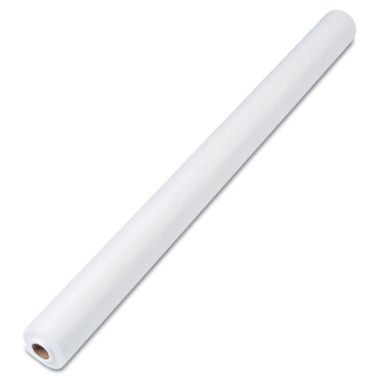 TABLEMATE PRODUCTS, CO. Linen-Soft Non-Woven Polyester Banquet Roll, Cut-To-Fit, 40" x 50 ft, White (TBLLS4050WH)