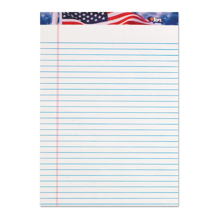 TOPS BUSINESS FORMS American Pride Writing Pad, Red/White/Blue Headband, Wide/Legal Rule, (50) White 8.5 x 11 Sheets, 12/Pack (TOP75140) thumbnail 3