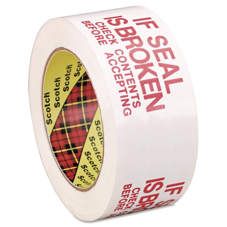 3M/COMMERCIAL TAPE DIV. Printed Message Box Sealing Tape, 3" Core, 1.88" x 109 yds, Red/White (MMM3771)