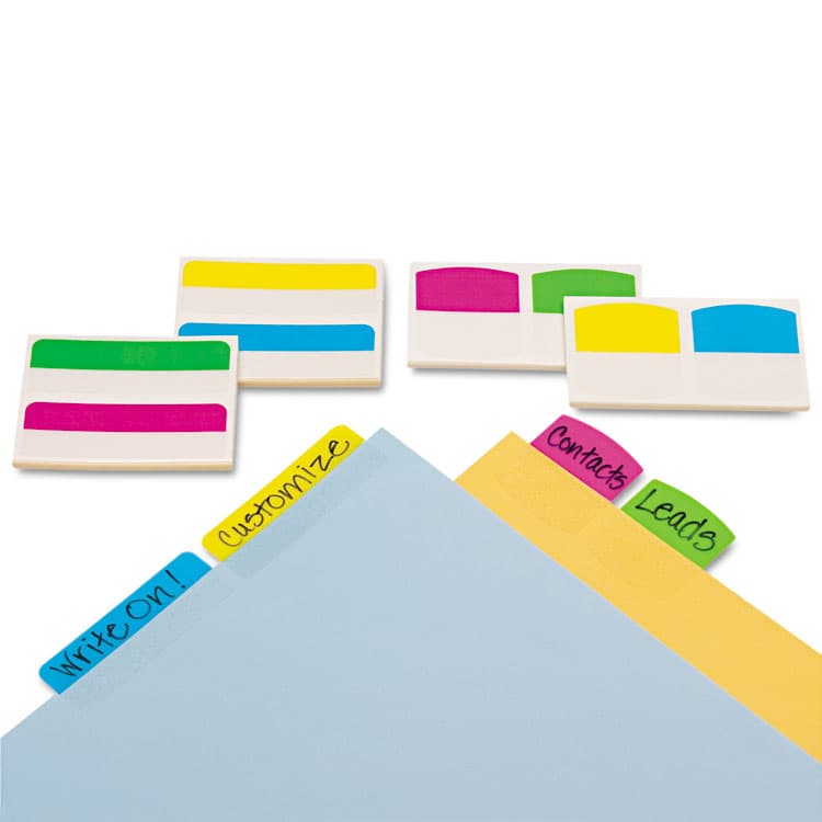 REDI-TAG CORPORATION Write-On Index Tabs, 1/5-Cut, Assorted Colors, 2" Wide, 48/Pack (RTG33248) thumbnail 3