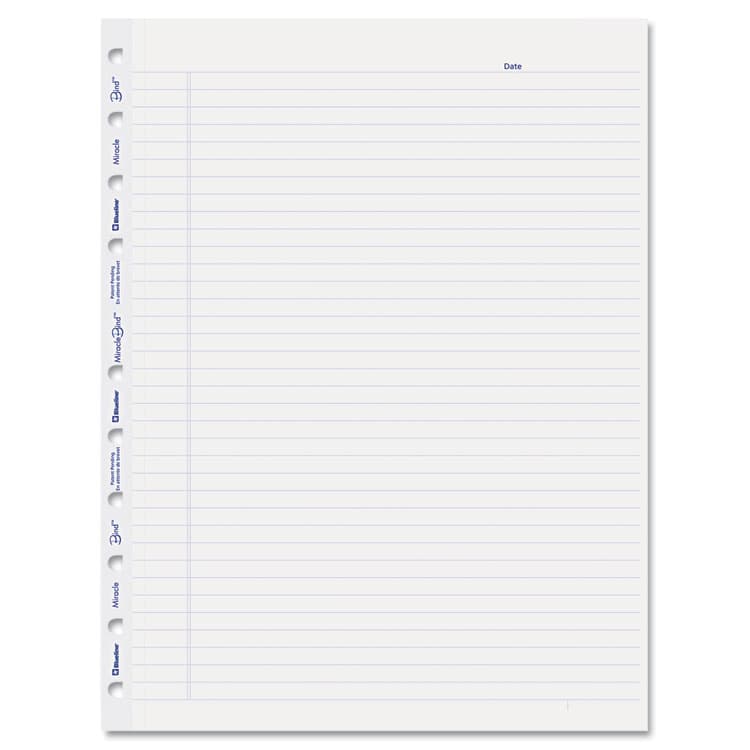 REDIFORM OFFICE PRODUCTS Ruled Paper Refill Sheets for all MiracleBind Notebooks and Planners, 11 x 9.06, White/Blue Sheets, Undated, 50/Pack (REDAFR11050R) thumbnail 3