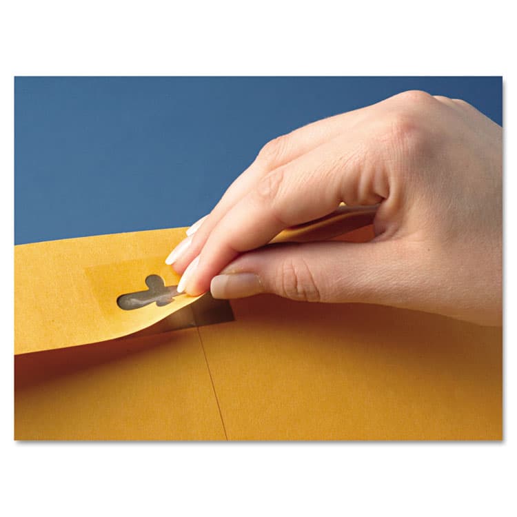 QUALITY PARK PRODUCTS Postage Saving ClearClasp Kraft Envelope, #90, Cheese Blade Flap, ClearClasp Closure, 9 x 12, Brown Kraft, 100/Box (QUA43568) thumbnail 2