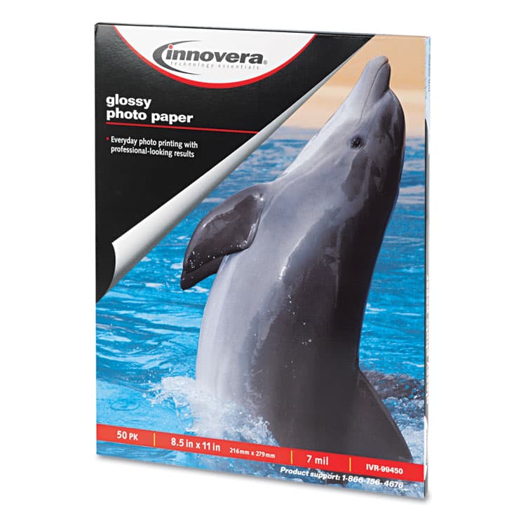 INNOVERA Glossy Photo Paper, 7 mil, 8.5 x 11, Glossy White, 50/Pack (IVR99450) thumbnail 2