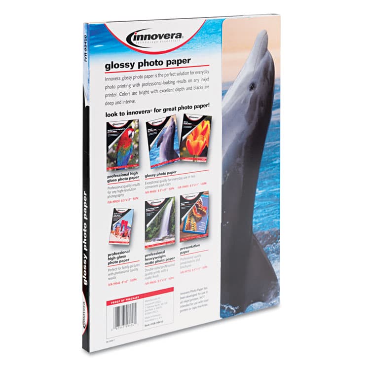 INNOVERA Glossy Photo Paper, 7 mil, 8.5 x 11, Glossy White, 50/Pack (IVR99450) thumbnail 3