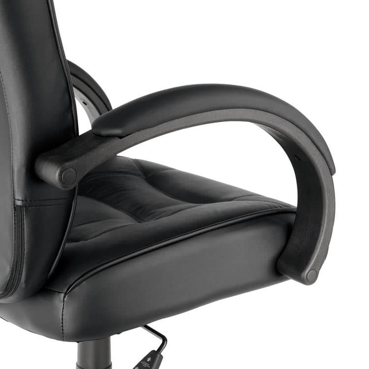 ALERA Alera Strada Series High-Back Swivel/Tilt Top-Grain Leather Chair, Supports Up to 275 lb, 17.91" to 21.85" Seat Height, Black (ALESR41LS10B) thumbnail 4