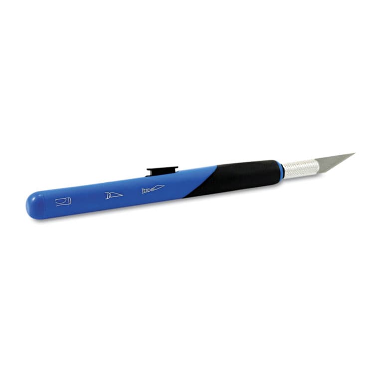 ELMER'S PRODUCTS, . Retract-A-Blade Knife, #11 Blade, 5.25" Plastic Handle, Blue/Black (EPIX3204) thumbnail 3