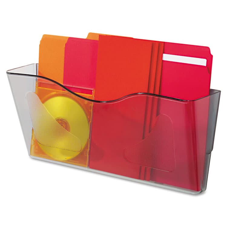 DEFLECTO CORPORATION Euro-Style DocuPocket Landscape Wall File, Larger Files/Tabloid Size, 15" x 4" x 6.63", Smoke (DEF63102) thumbnail 2