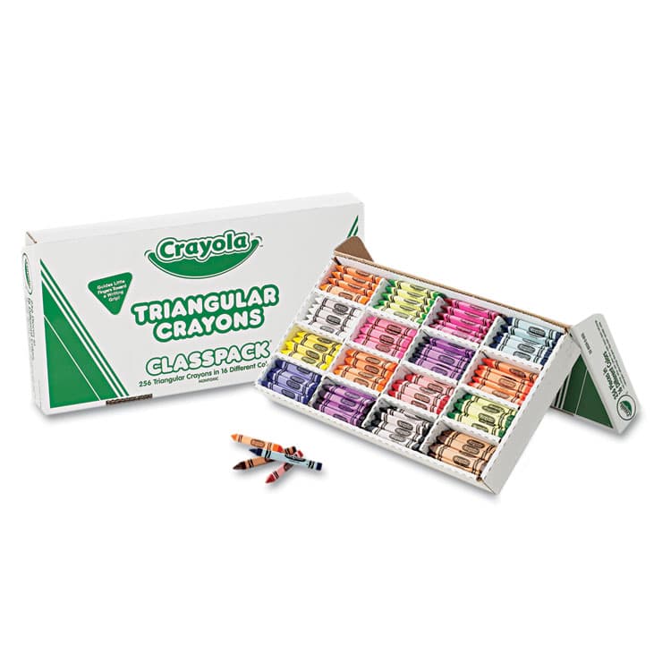 BINNEY & SMITH / CRAYOLA Classpack Triangular Crayons, Regular Size, 0.5" x 4", 16 Assorted Colors, 256/Carton (CYO528039)