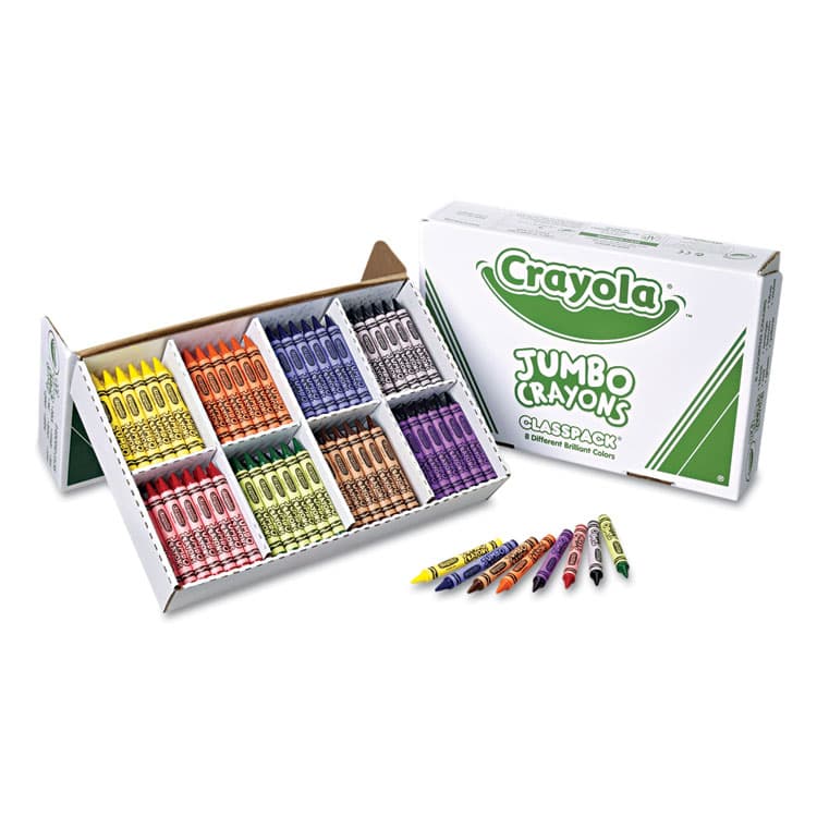 BINNEY & SMITH / CRAYOLA Jumbo Classpack Crayons, Jumbo Size, 0.56" x 5", 8 Assorted Colors, 200/Pack (CYO528389) thumbnail 2