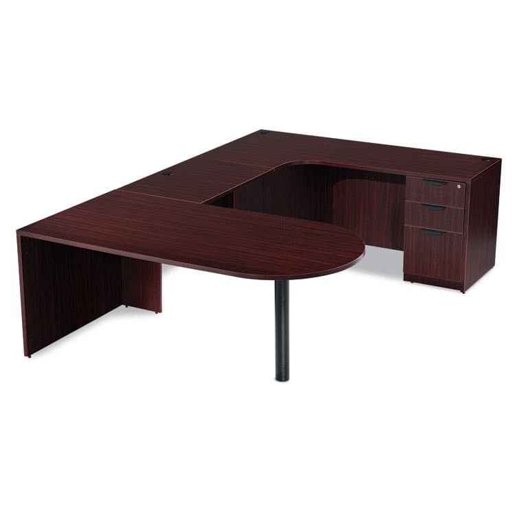 ALERA Alera Valencia Series D-Top Desk, 71" x 35.5" x 29.63", Mahogany (ALEVA277236MY) thumbnail 4