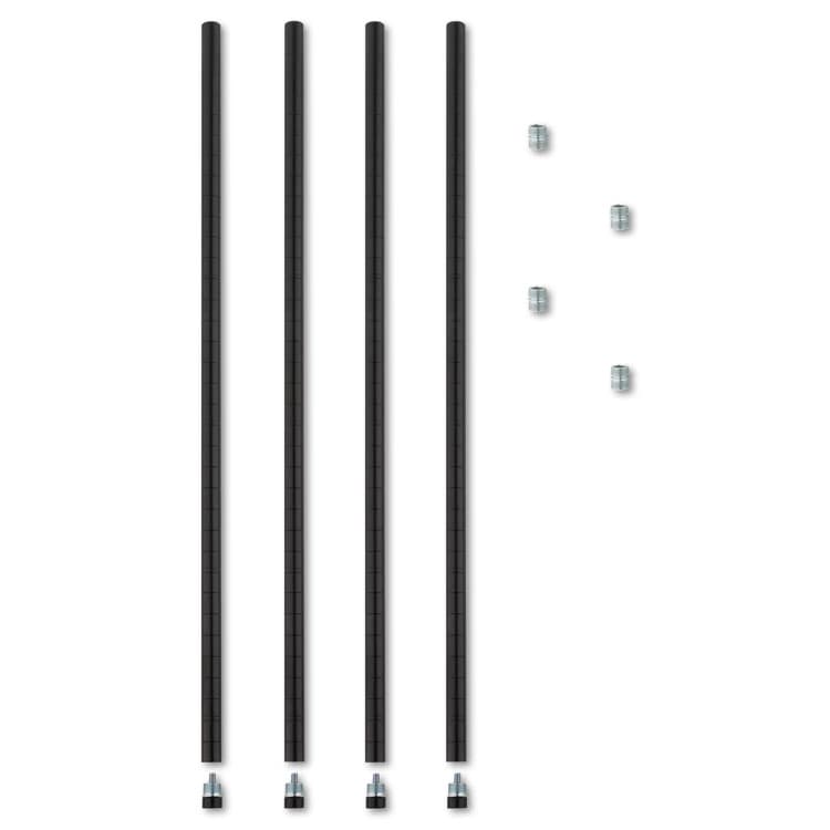 ALERA Stackable Posts For Wire Shelving, 36 "High, Black, 4/Pack (ALESW59PO36BL)