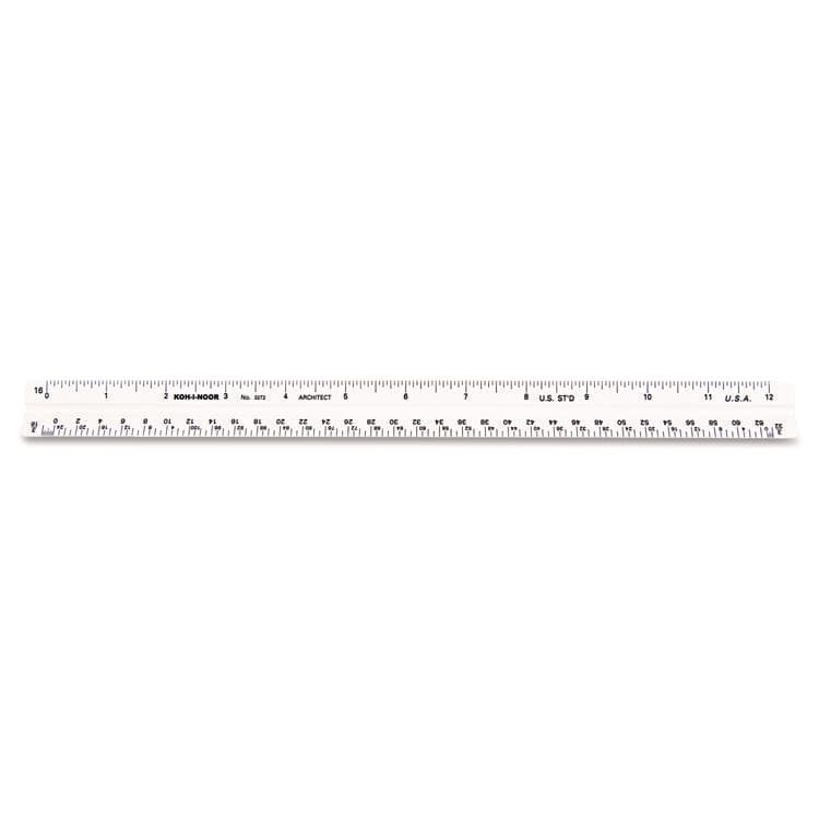 CHARTPAK/PICKETT Triangular Scale, Plastic, 12" Long, Architectural, White (KOH3272BC)