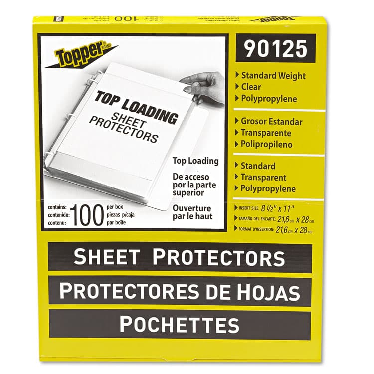 C-LINE PRODUCTS, Polypropylene Sheet Protectors, Medium-Duty, Side: 3-Hole Punched, Top Load 8.5 x 11 Insert, Clear Front, 100/Box (CLI90125) thumbnail 2