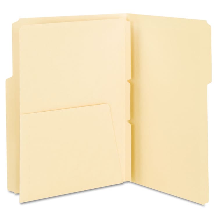 SMEAD MANUFACTURING CO. Self-Adhesive Folder Dividers with 5.5" Pockets for Top/End Tab Folders, Fasteners, Letter Size, Manila, 25/Pack (SMD68030) thumbnail 3
