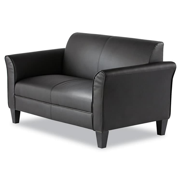ALERA Alera Reception Lounge Sofa Series, Two-Cushion Loveseat, 55.5" x 31.5" x 33.07", Black (ALERL22LS10B) thumbnail 2