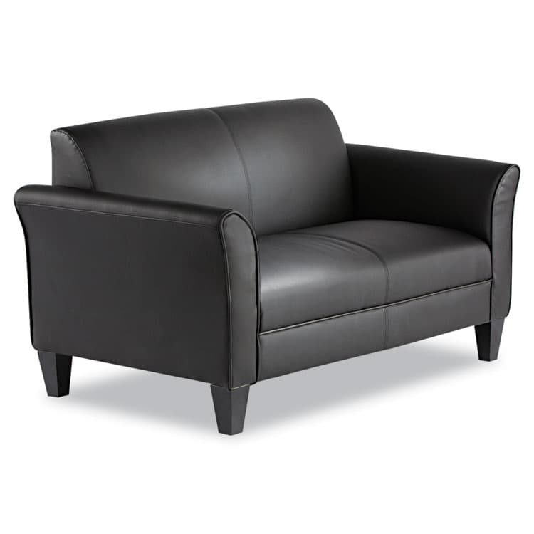 ALERA Alera Reception Lounge Sofa Series, Two-Cushion Loveseat, 55.5" x 31.5" x 33.07", Black (ALERL22LS10B) thumbnail 3