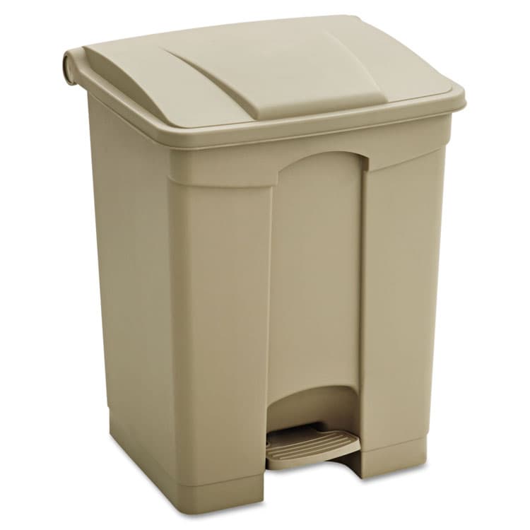 SAFCO PRODUCTS Large Capacity Plastic Step-On Receptacle, 17 gal, Plastic, Tan (SAF9922TN)