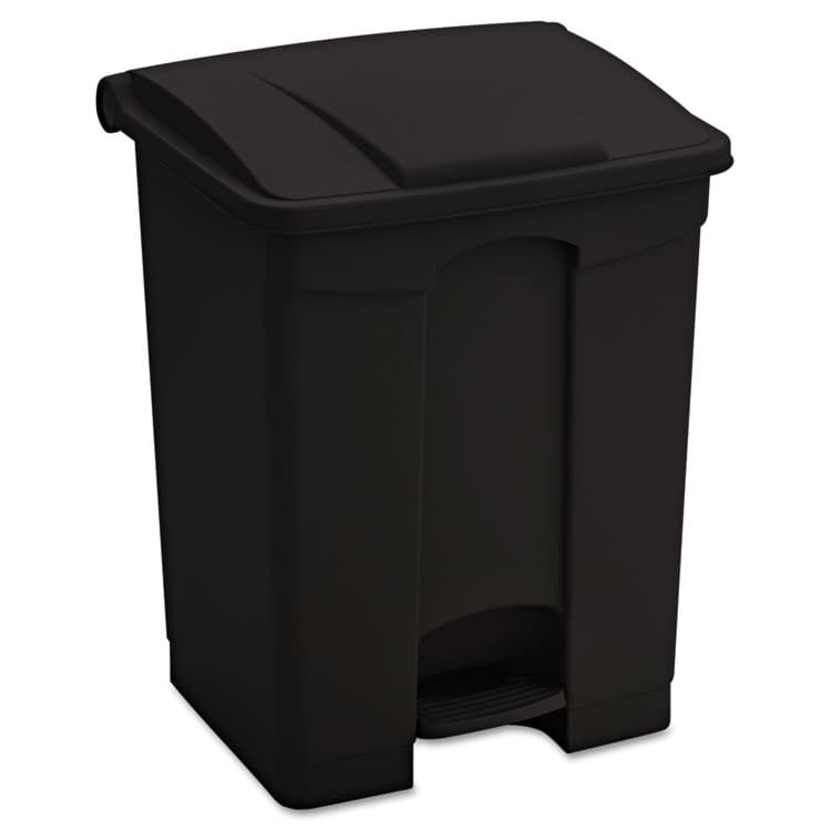 SAFCO PRODUCTS Large Capacity Plastic Step-On Receptacle, 17 gal, Plastic, Black (SAF9922BL)