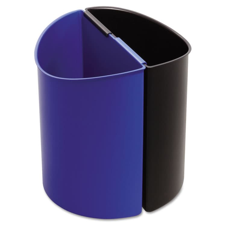 SAFCO PRODUCTS Desk-Side Recycling Receptacle, 7 gal, Plastic, Black/Blue (SAF9928BB)