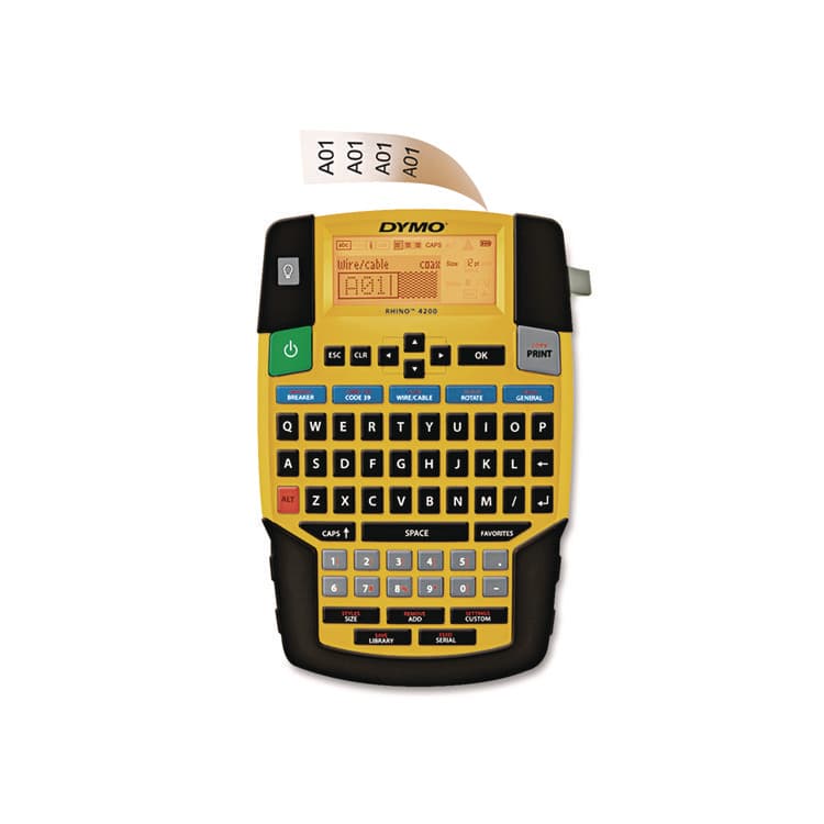 DYMO Rhino 4200 Basic Industrial Handheld Label Maker, 1 Line, 4.06 x 8.46 x 2.24 (DYM2175088)