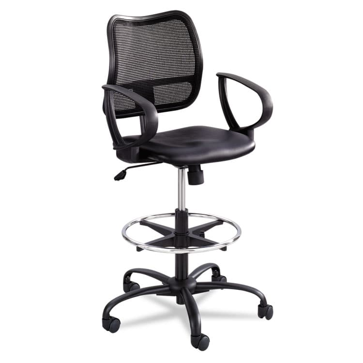 SAFCO PRODUCTS Vue Series Mesh Extended-Height Chair, Supports Up to 250 lb, 23" to 33" Seat Height, Black Vinyl Seat, Black Base (SAF3395BV) thumbnail 2