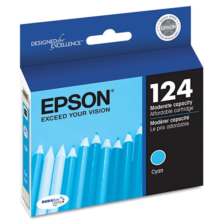 EPSON AMERICA, . T124220-S (124) DURABrite Ultra Ink, Cyan (EPST124220S) thumbnail 2