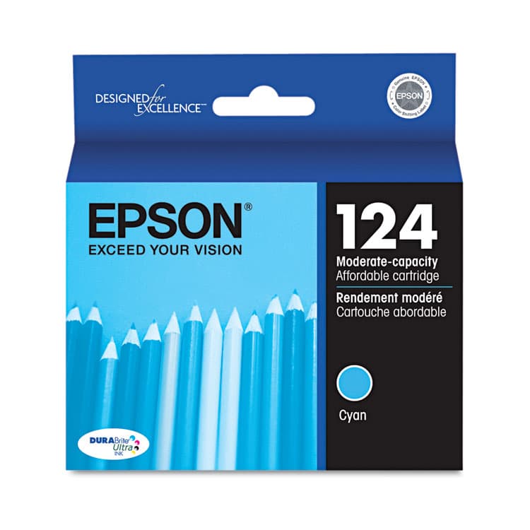 EPSON AMERICA, . T124220-S (124) DURABrite Ultra Ink, Cyan (EPST124220S)