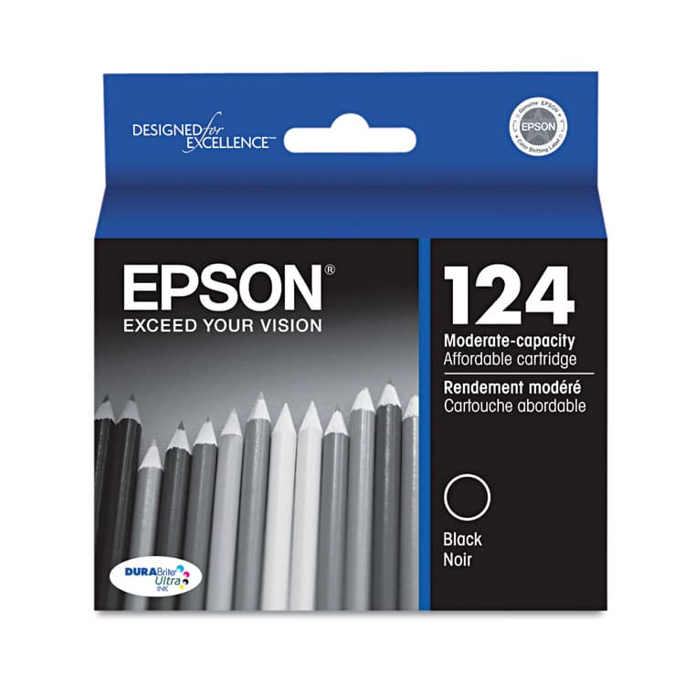 EPSON AMERICA, . T124120-S (124) DURABrite Ultra Ink, Black (EPST124120S)