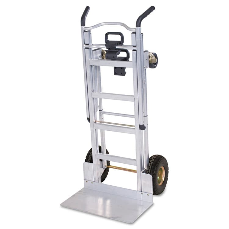 COSCO 3-in-1 Convertible Hand Truck, 800 lb to 1,000 lb Capacity, 21.06 x 21.85 x 48.03, Aluminum (CSC12312ABL1E)