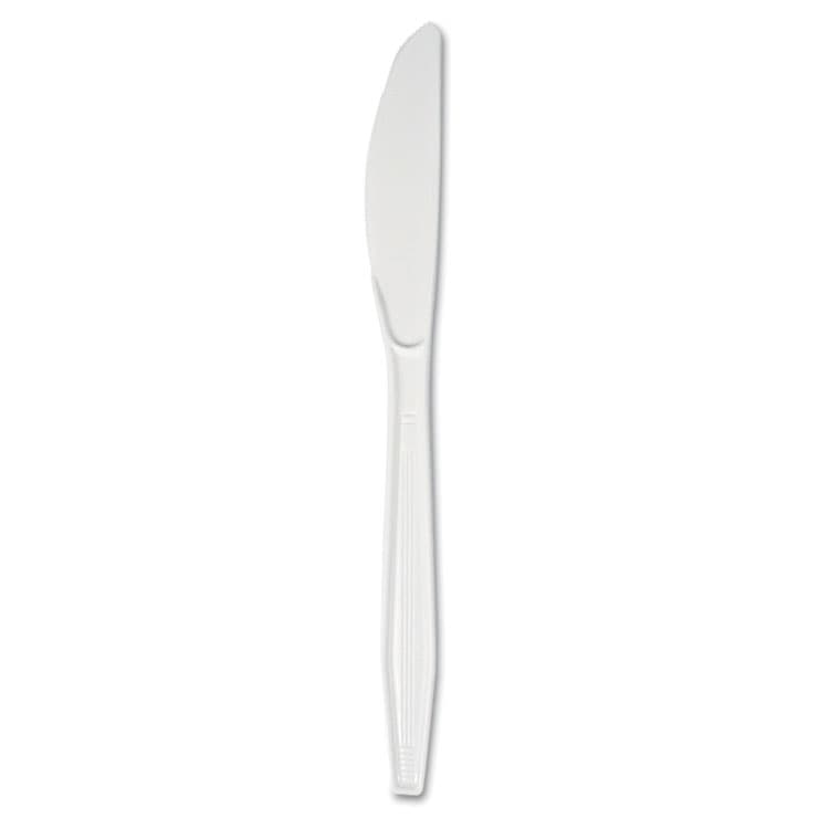 BOARDWALK Mediumweight Polystyrene Cutlery, Knife, Plastic, White, 100/Box, 10 Boxes/Carton (BWKKNIFEMWPSCT) thumbnail 2