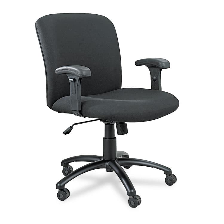 SAFCO PRODUCTS Uber Big/Tall Series Mid Back Chair, Fabric, Supports Up to 500 lb, 18.5" to 22.5" Seat Height, Black (SAF3491BL) thumbnail 2