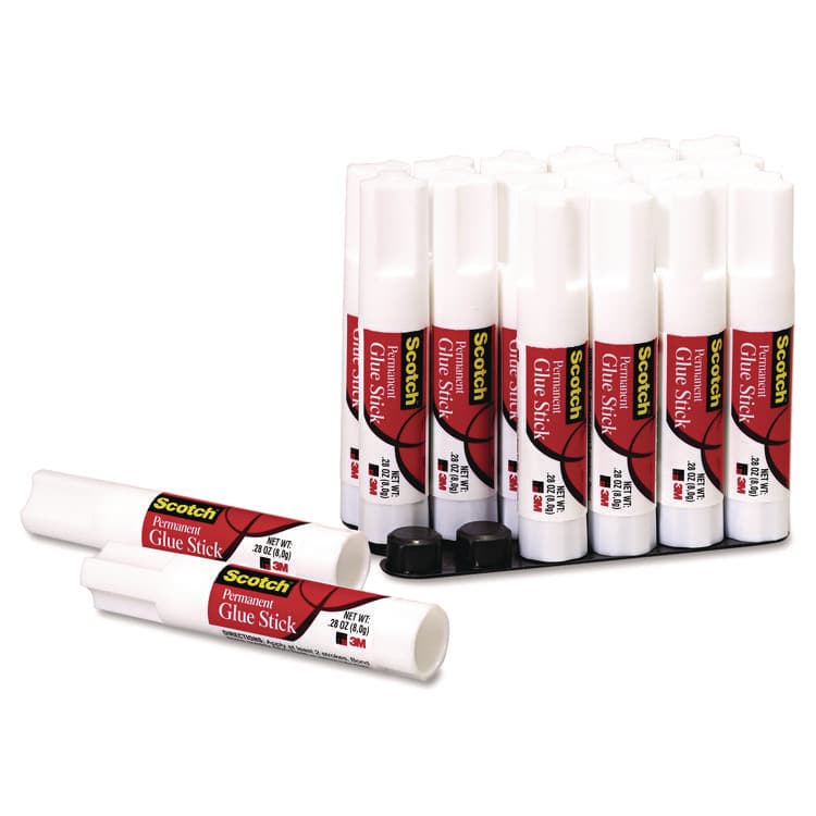 3M/COMMERCIAL TAPE DIV. Permanent Glue Stick, 0.28 oz, Dries Clear, 18/Pack (MMM600818)