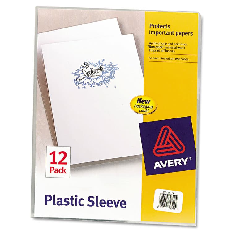 AVERY PRODUCTS CORPORATION Clear Plastic Sleeves, Letter Size, Clear, 12/Pack (AVE72311)