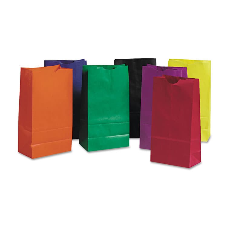 PACON CORPORATION Rainbow Bags, #6 Size, 6" x 3.63" x 11", Assorted Bright Colors, 28/Pack (PAC0072140) thumbnail 2