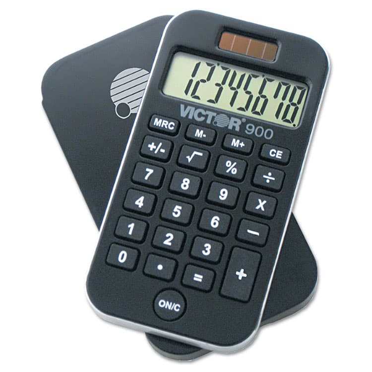 VICTOR TECHNOLOGY LLC 900 Antimicrobial Pocket Calculator, 8-Digit LCD (VCT900)