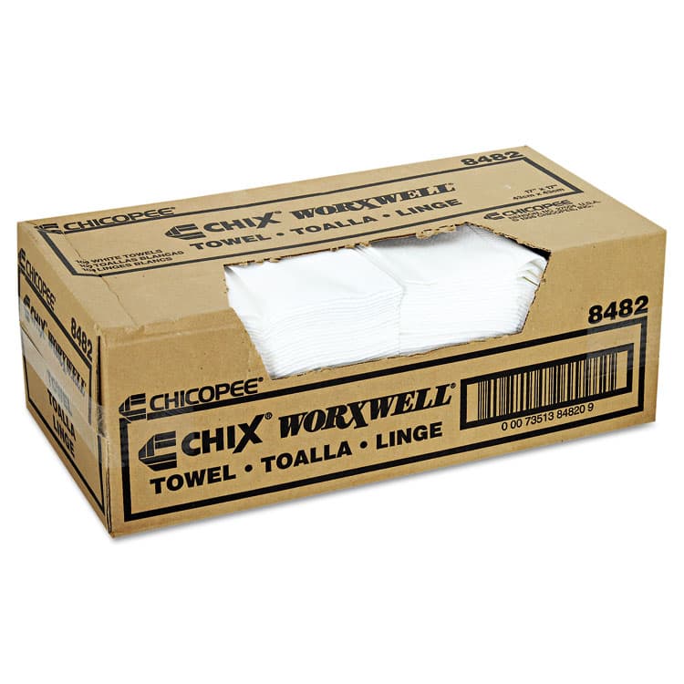CHICOPEE, Durawipe Shop Towels, 17 x 17, Z Fold, White, 100/Carton (CHI8482) thumbnail 3